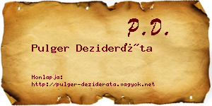 Pulger Dezideráta névjegykártya